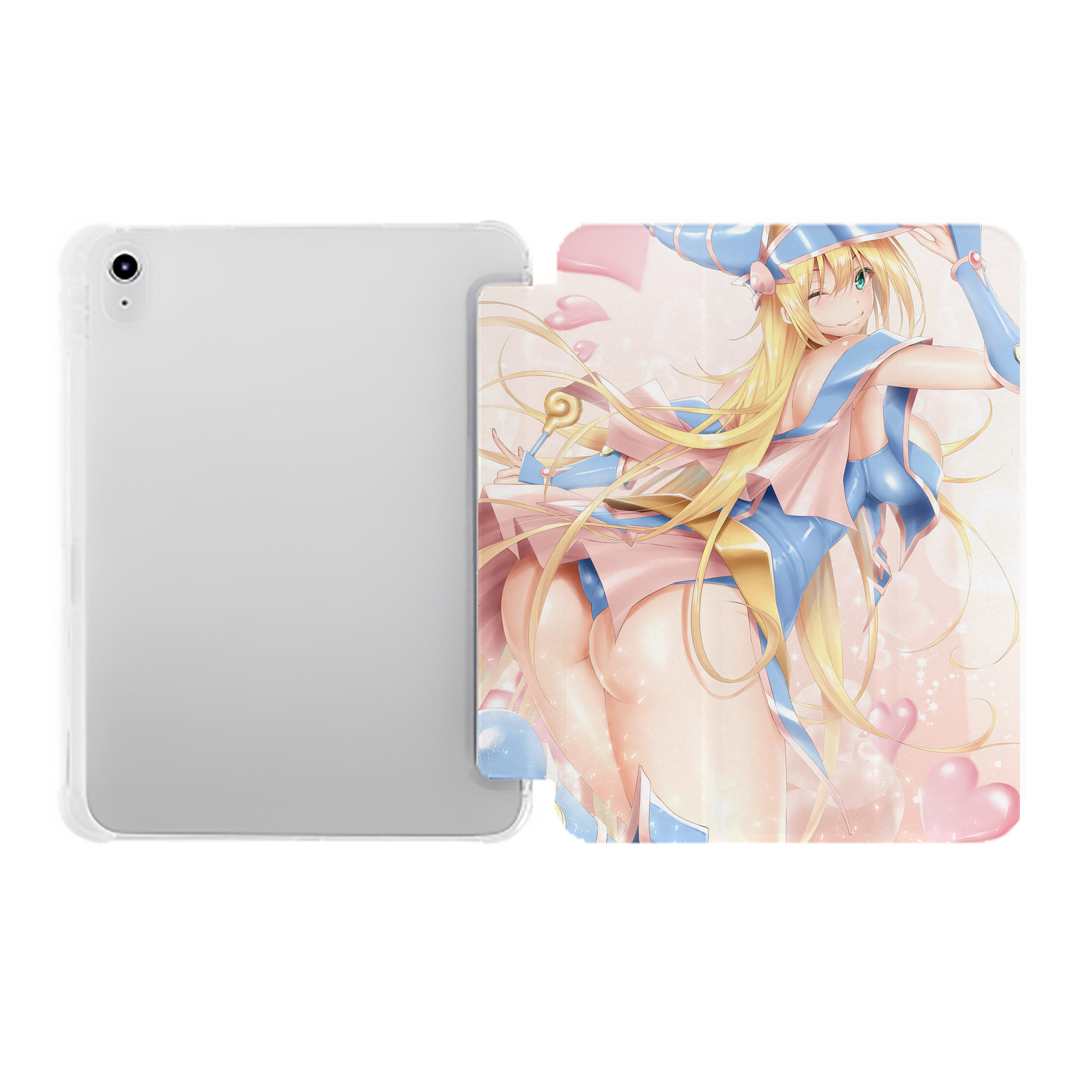 （画像用） 遊☆戯☆王 Yu-Gi-Oh! IPad ケース ペン収納付き 三つ折りスタンド PUレザー×シリコン 対応機種9.5/10.5/10.9インチ